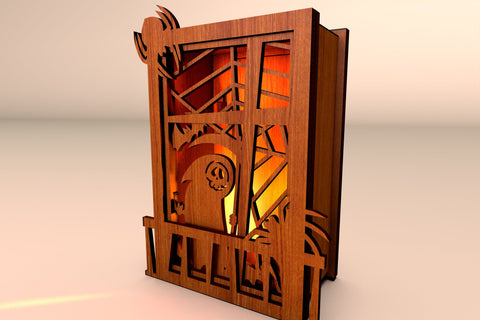 Hallwoeen Decorative Windows Light Box Laser Cut Templates SVG LaserCutano 