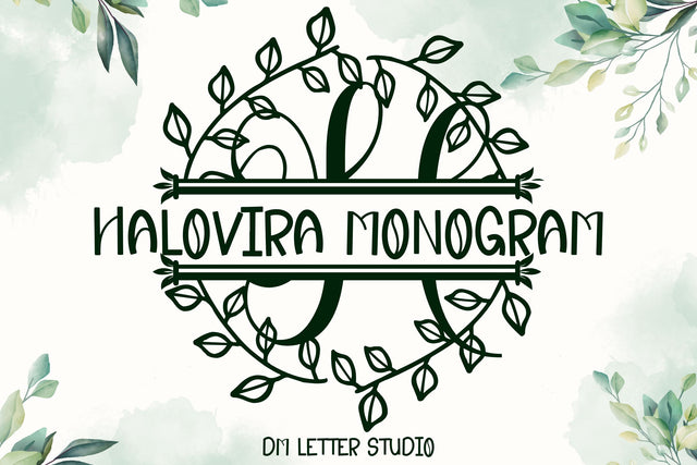 Halovira Split Monogram Font Dm Letter Studio 
