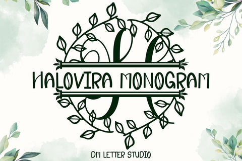 Halovira Split Monogram Font Dm Letter Studio 