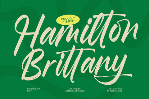 Hamilton Brittany - Bold Brush Font Font Letterena Studios 