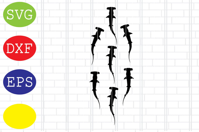 Hammerhead Shark Clipart, Group of Shark, Shark Trails Svg, Jpg, Eps, Dxf Files SVG DigitalSvgFiles 