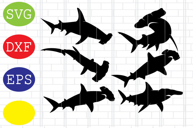 Hammerhead Shark Svg, Sharks Silhouette, Ocean Life Svg, Jpg, Eps, Dxf Files SVG DigitalSvgFiles 
