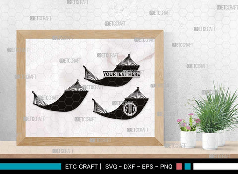Hammock Monogram, Hammock Silhouette, Hammock SVG, Summer Hammock Svg, Palm Tree Svg, Beach Hamak Svg, Relax Hammock Svg, SB00499 SVG ETC Craft 