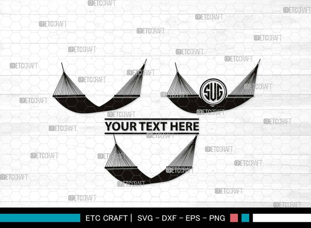 Hammock Monogram, Hammock Silhouette, Hammock SVG, Summer Hammock Svg, Palm Tree Svg, Beach Hamak Svg, Relax Hammock Svg, SB00499 SVG ETC Craft 