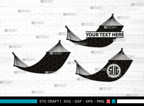 Hammock Monogram, Hammock Silhouette, Hammock SVG, Summer Hammock Svg, Palm Tree Svg, Beach Hamak Svg, Relax Hammock Svg, SB00499 SVG ETC Craft 