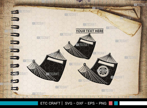 Hammock Monogram, Hammock Silhouette, Hammock SVG, Summer Hammock Svg, Palm Tree Svg, Beach Hamak Svg, Relax Hammock Svg, SB00499 SVG ETC Craft 