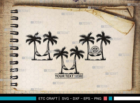 Hammock Monogram, Hammock Silhouette, Hammock SVG, Summer Hammock Svg, Palm Tree Svg, Beach Hamak Svg, Relax Hammock Svg, SB00499 SVG ETC Craft 