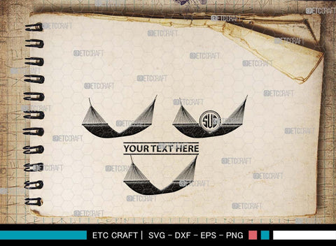 Hammock Monogram, Hammock Silhouette, Hammock SVG, Summer Hammock Svg, Palm Tree Svg, Beach Hamak Svg, Relax Hammock Svg, SB00499 SVG ETC Craft 