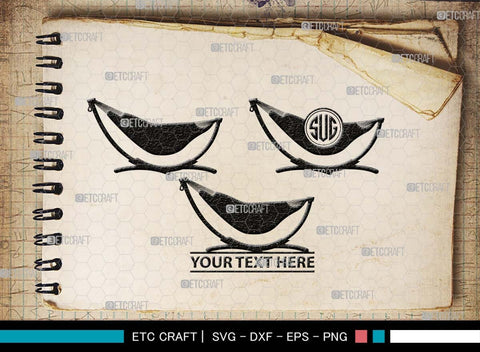 Hammock Monogram, Hammock Silhouette, Hammock SVG, Summer Hammock Svg, Palm Tree Svg, Beach Hamak Svg, Relax Hammock Svg, SB00499 SVG ETC Craft 