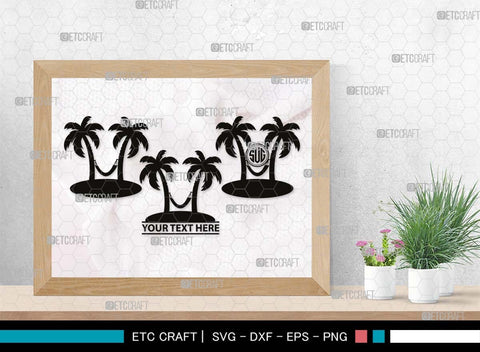 Hammock Monogram, Hammock Silhouette, Hammock SVG, Summer Hammock Svg, Palm Tree Svg, Beach Hamak Svg, Relax Hammock Svg, SB00499 SVG ETC Craft 