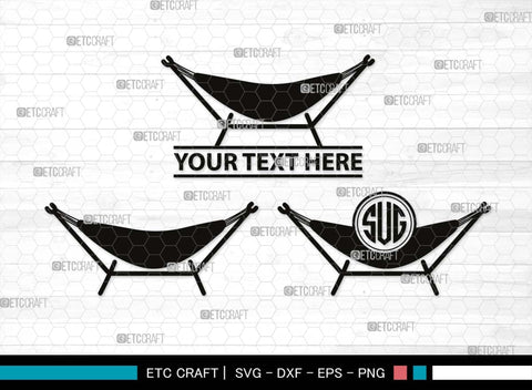 Hammock Monogram, Hammock Silhouette, Hammock SVG, Summer Hammock Svg, Palm Tree Svg, Beach Hamak Svg, Relax Hammock Svg, SB00499 SVG ETC Craft 