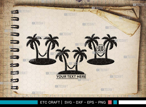 Hammock Monogram, Hammock Silhouette, Hammock SVG, Summer Hammock Svg, Palm Tree Svg, Beach Hamak Svg, Relax Hammock Svg, SB00499 SVG ETC Craft 