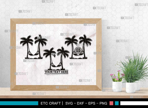 Hammock Monogram, Hammock Silhouette, Hammock SVG, Summer Hammock Svg, Palm Tree Svg, Beach Hamak Svg, Relax Hammock Svg, SB00499 SVG ETC Craft 