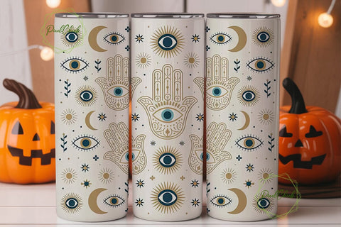 Hamsa Hand & Evil Eye 20oz Tumbler Wrap Sublimation PixelChick 