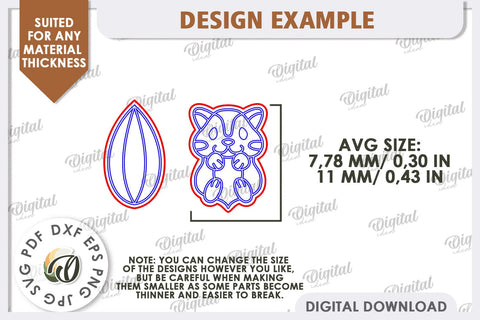 Hamster Earrings Laser Cut. Pets Earrings. Animals Earrings SVG Evgenyia Guschina 