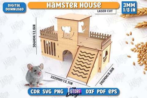 Hamster House Laser Cut Bundle | Small Pets Supplies | Home Pets | CNC Files SVG The T Store Design 