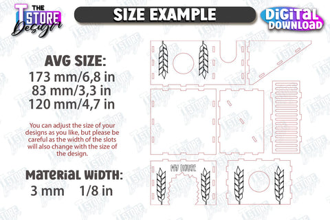 Hamster House Laser Cut | Small Pets Supplies | Home Pets | CNC File SVG The T Store Design 