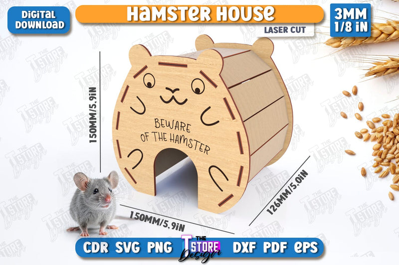 Hamster House Laser Cut | Small Pets Supplies | Home Pets | CNC File SVG The T Store Design 