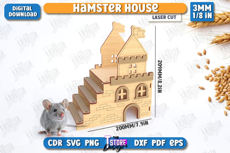 Hamster House Laser Cut | Small Pets Supplies | Home Pets | CNC File SVG The T Store Design 