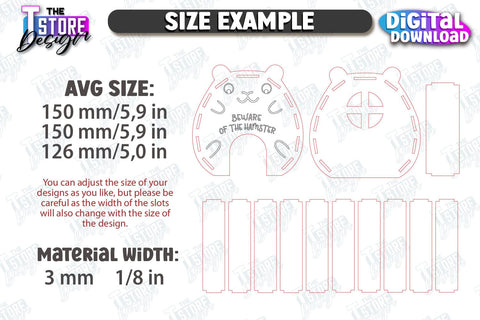 Hamster House Laser Cut | Small Pets Supplies | Home Pets | CNC File SVG The T Store Design 