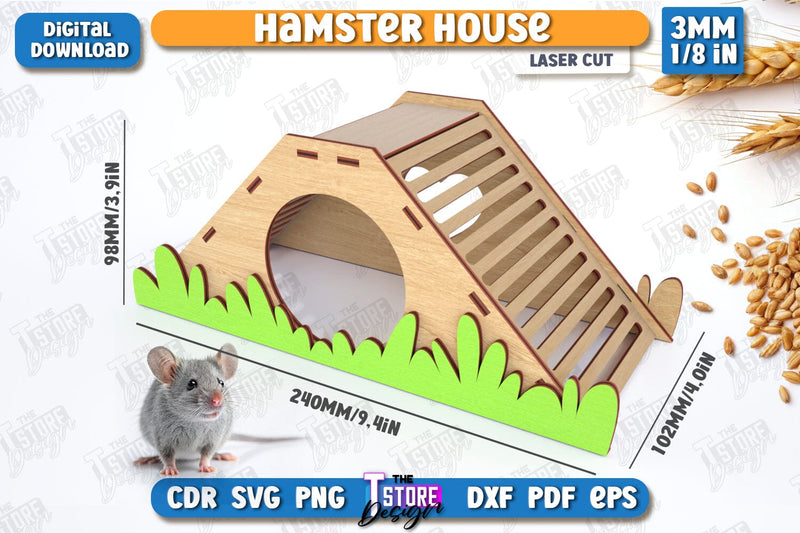 Hamster House Laser Cut | Small Pets Supplies | Home Pets | CNC File SVG The T Store Design 