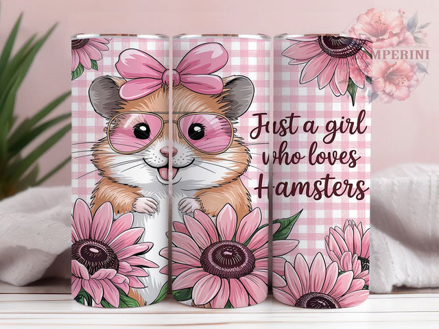 Hamster Lover Cute Pet Tumbler, Just A Girl Tumbler, Cute Hamster PNG, 20oz Skinny Tumbler, Pet Hamster Wrap, Animal Lover Tumbler, Sublimation Tumbler Design Sublimation Li Zamperini 