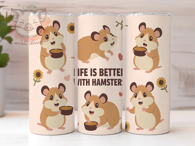 Hamster Mom Cute Pet Tumbler Wrap, Small Animal Design, Rodent Lover Art, Pet Quote Cup, Hamster Mom Gift, Cute Pet Wrap, Animal Friend Sublimat Sublimation Lara' s Designs 