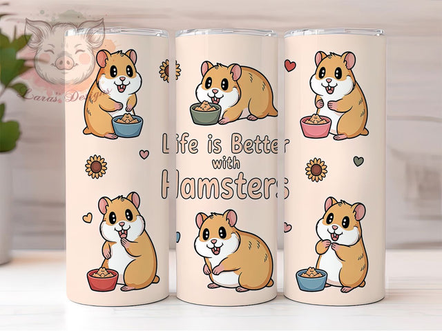 Hamster Mom Cute Pet Tumbler Wrap, Small Animal Design, Rodent Lover Art, Pet Quote Cup, Hamster Mom Gift, Cute Pet Wrap, Animal Friend Sublimat Sublimation Lara' s Designs 