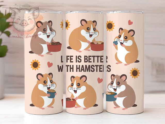 Hamster Mom Cute Pet Tumbler Wrap, Small Animal Design, Rodent Lover Art, Pet Quote Cup, Hamster Mom Gift, Cute Pet Wrap, Animal Friend Sublimat Sublimation Lara' s Designs 