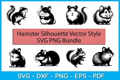 Hamster Silhouette Vector Style Bundle SVG PNG Cut And Print File SVG Creativedesigntee 