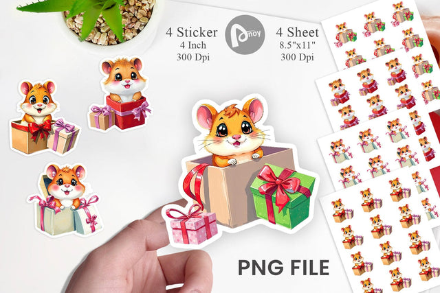 Hamster Sticker Gift Sublimation artnoy 