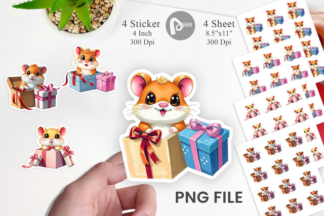 Hamster Sticker Gift Sublimation artnoy 