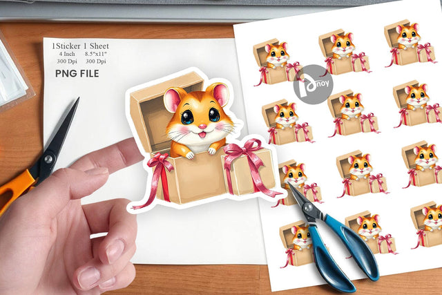 Hamster Sticker Gift Sublimation artnoy 