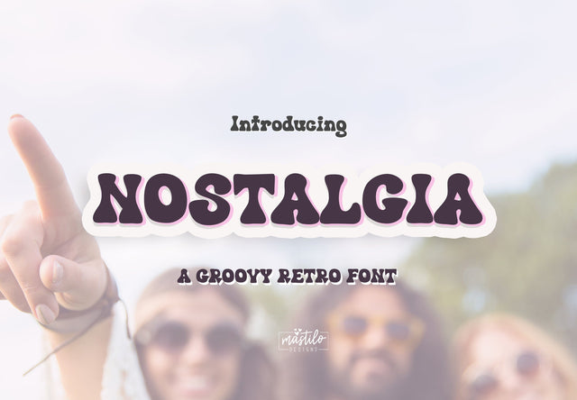 Hand Drawn Groovy Retro Font - Nostalgia, Modern Retro Font Font Mastilo Designs 