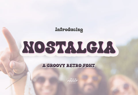 Hand Drawn Groovy Retro Font - Nostalgia, Modern Retro Font Font Mastilo Designs 