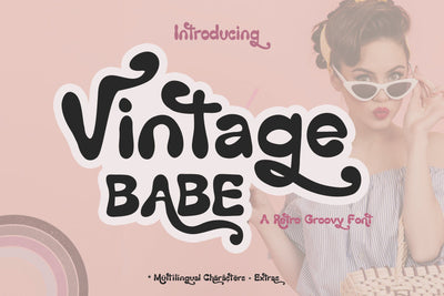 Hand Drawn Groovy Retro Font - Vintage Babe | Modern Retro Font Font Mastilo Designs 