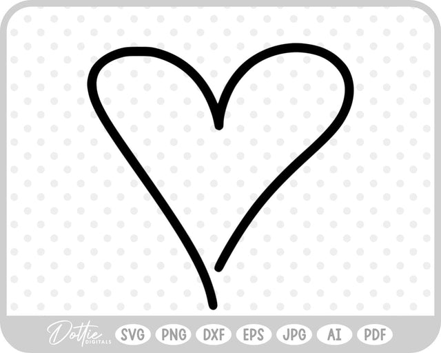 Hand Drawn Heart SVG DottieDigitals 
