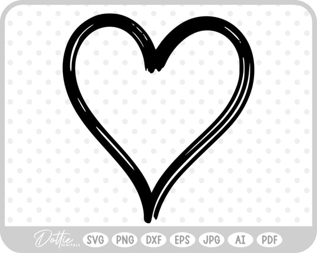 Hand Drawn Heart SVG DottieDigitals 