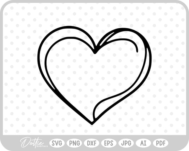 Hand Drawn Heart SVG DottieDigitals 