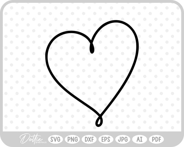 Hand Drawn Heart SVG DottieDigitals 