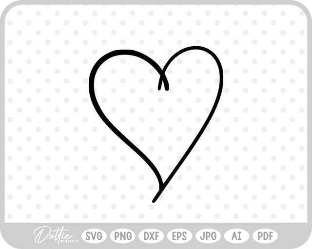 Hand Drawn Heart SVG DottieDigitals 