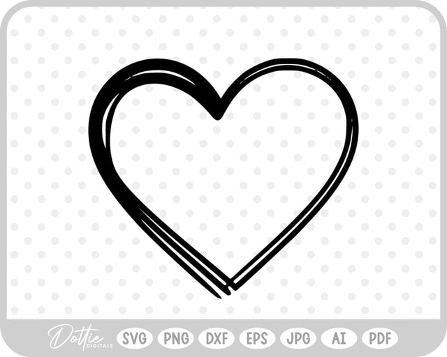Hand Drawn Heart SVG DottieDigitals 