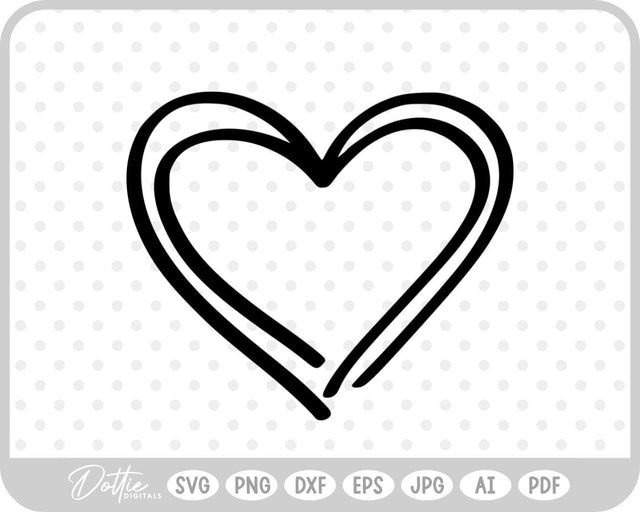 Hand Drawn Heart SVG DottieDigitals 