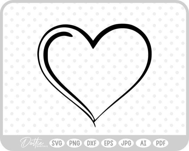 Hand Drawn Heart SVG DottieDigitals 