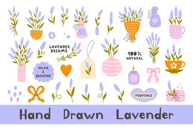 Hand Drawn Lavender PNG Clipart Sublimation Rin Green 