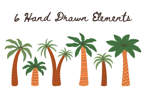 Hand Drawn Palm Tree PNG Clipart Sublimation Rin Green 