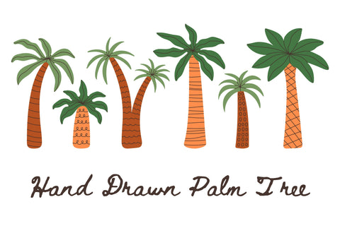 Hand Drawn Palm Tree PNG Clipart Sublimation Rin Green 