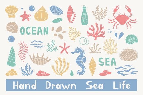 Hand Drawn Sea Life Summer PNG Clipart Sublimation Rin Green 