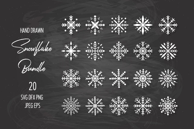 Hand drawn snowflakes SVG bundle. Winter decorations SVG LaBelezoka 