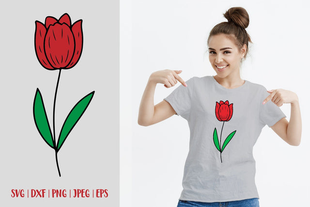 Hand drawn tulip SVG. Spring flower cut file SVG LaBelezoka 